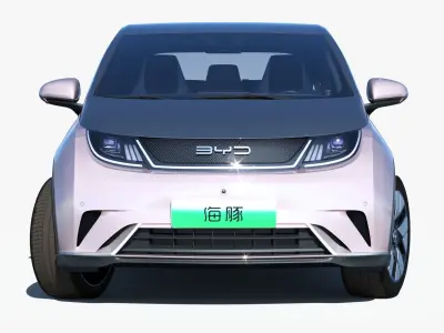 BYD Dolphin EV 2023 With interior  Low-poly 3D model