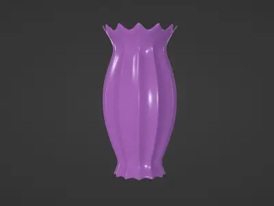 Vase porcelain pink 3 3D model