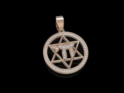 Star of David with Chai Pendant 3D print model