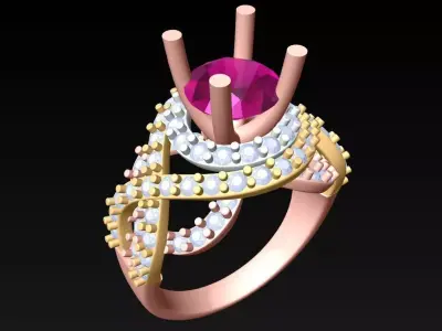 Diamond Ring - Womens Rings - N492902 3D print model