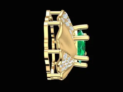 Elegant Twisted Petal Gemstone Pendant  295 3D print model