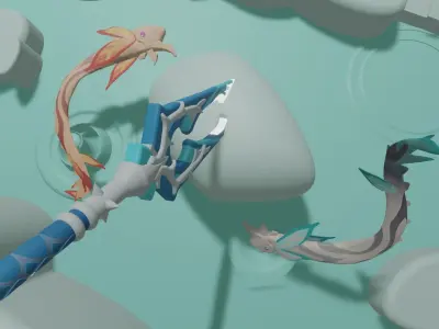 Koi and The Catch Pond Genshin Impact 3D print model