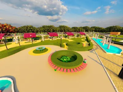 Landscape design 3D model stunning views  Low-poly 3D model