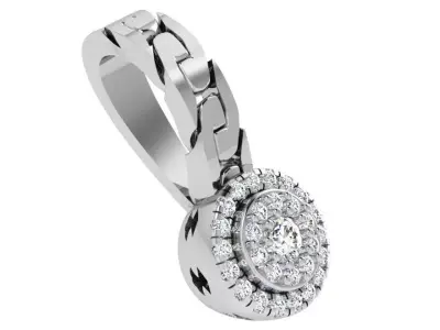 Round Halo Chain Pendant 4679 3D print model