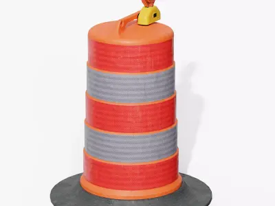 Commander Traffic Drum Low-poly 3D model