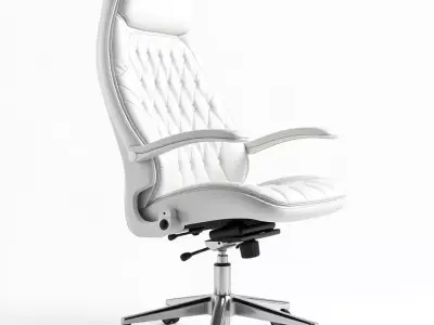 White Executive Chair model pack Low-poly 3D model