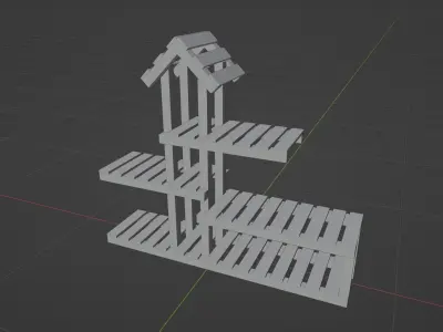 Flower Bed - Wood 3D model