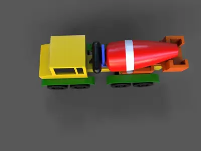 Toy Concrete Mixer Truck Low-poly 3D model