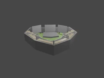 Amphitheater auditorium with circular seating area Free low-poly 3D model