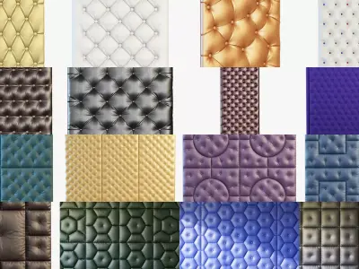 Different wall panels for walls in the interior of 41 models 3D Model Collection