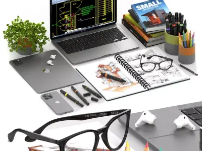 Apple Architecture Work Space Set 3D model