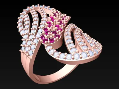 Diamond Ring - Womens Rings - N2177 3D print model