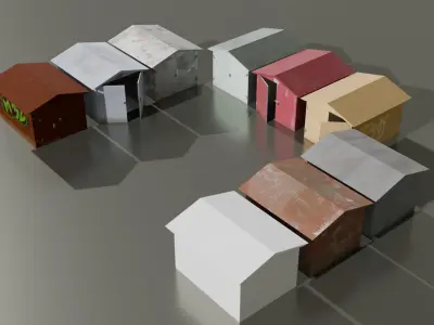 Garage pack  Low-poly 3D model