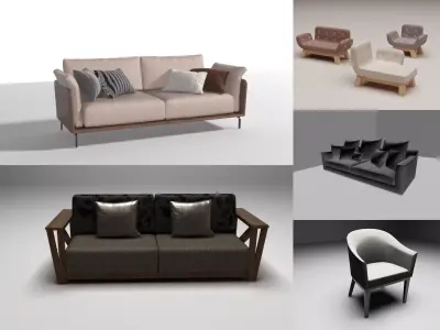 seven sofas 3D model
