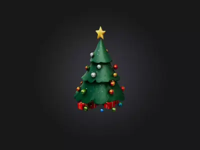 Cartoon Christmas Tree Low-poly 3D model buy