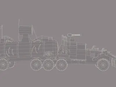 Apocalyptic Truck  3D model Low-poly 3D model