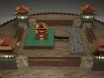 Chinese castle 3D model buy
