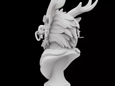 Eastern Dragon Head Bust 3D Printable Model 3D print model