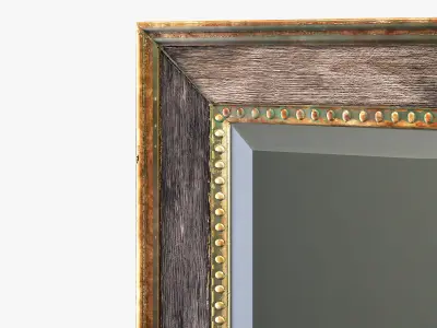 Uttermost quintina burnished pine frame and antiqued gold mirror 3D model