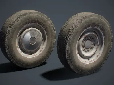 set of Retro soviet car  with interior  in 9 color variants az9 Low-poly 3D model