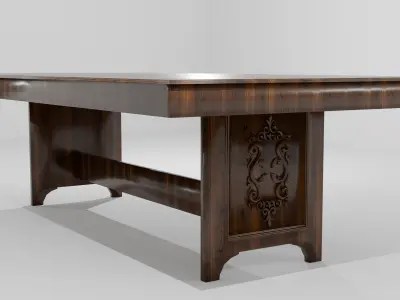 Old Decorative Low-High poly Dining Table Low-poly 3D model
