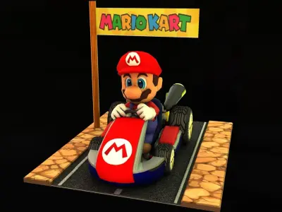 Mario kart Low-poly 3D model