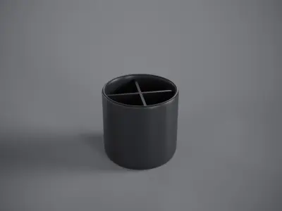 Minimalist 3D Printable Pen Holder Organizer with 4 Compartments 3D print model