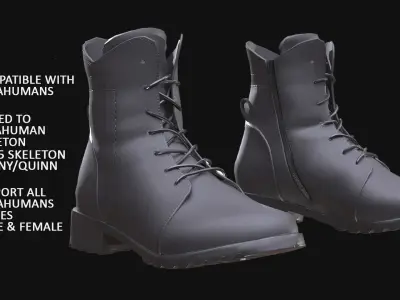 Boots 111 - All MH Bodies - UE5 Skeletons - Rigged Low-poly 3D model