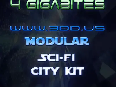 4GB SCIFY MODULAR CITY KIT Free low-poly 3D model