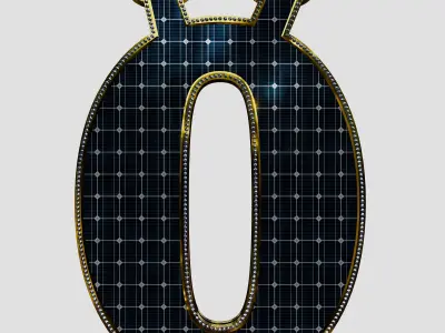 Solar Panel Letter - O 3D model