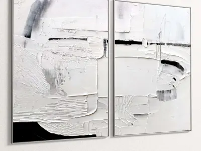 Plaster Two Photo Frame 142 Low-poly 3D model