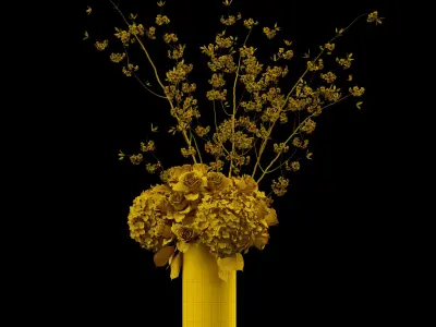 White bouquet 3D model