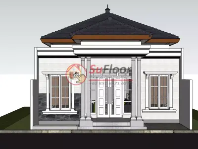 House 8x10m code 661 - Sketchup 3D model 3D model 3D model