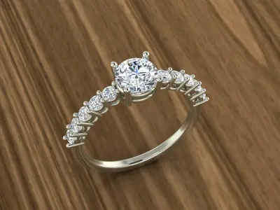 Jewelry Diamond Ring 3D print model 4