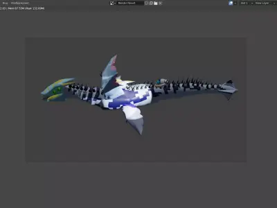 Dragon shark Low-poly 3D model