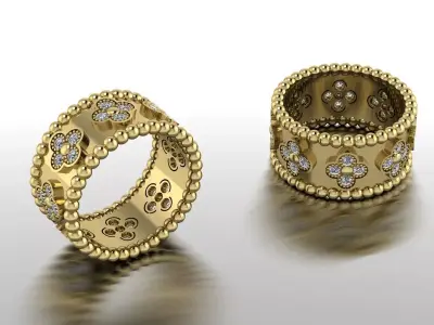 Brand Jewelry Ring Gold  3D print model