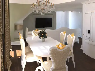 Classic kitchen Living room 3D model