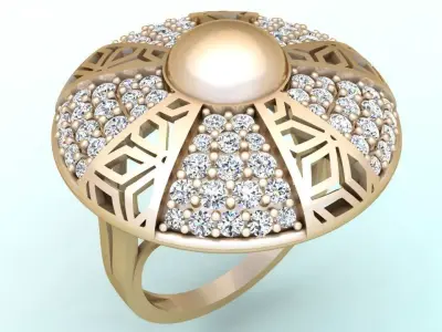  Mesh flower ring - Italian rings - Womens Rings - N6357 3D print model