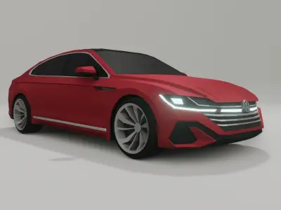 Volkswagen Arteon low poly 3D model Low-poly 3D model