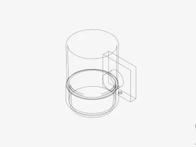 Tumbler Holder - Luxury - Round - With Tumbler - Square Plate Low-poly 3D model