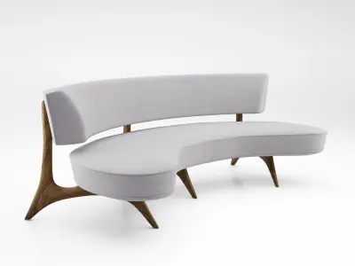 Vladimir Kagan Floating curved sofa model 176sc 3D model