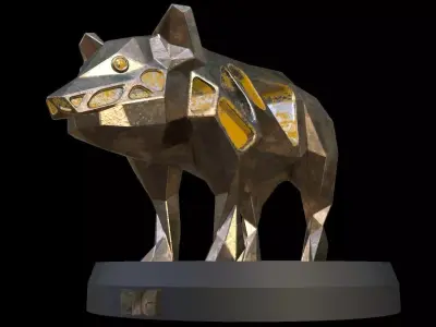 Steampunk Pig Low-poly 3D model
