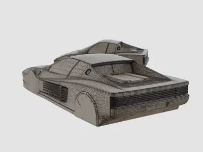 Ferrari Testarossa FIgurine - 3D Printable Model 3D print model
