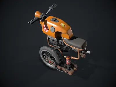 Crazy Bike Low-poly 3D model