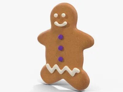 Gingerbread Cookie 7 Low-poly 3D model