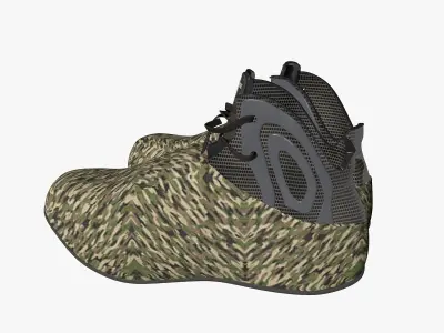 Sneakers pair of camouflage shoes 3D model