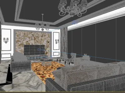 interior american classic style 3D model