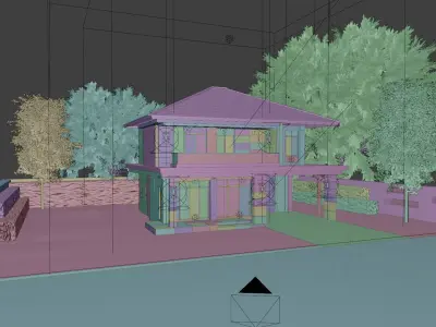Modern House 3D Model type A1  3D model