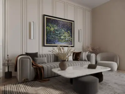 Luxury Living Room Versatile Modern Grand Reception 3D Models 3D model