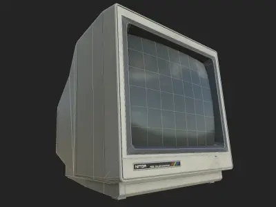 CRT Monitor Low-poly 3D model